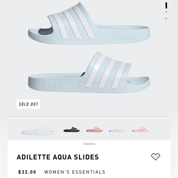 ADILETTE AQUA SLIDES adidas slippers blue size  US6/235cm ，US8/255cm - Picture 5 of 5